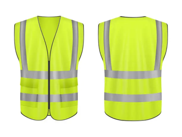 Vector illustration of Safety vest set