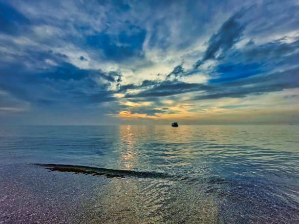 view of the Aceh Fisherman's boat at Sunset