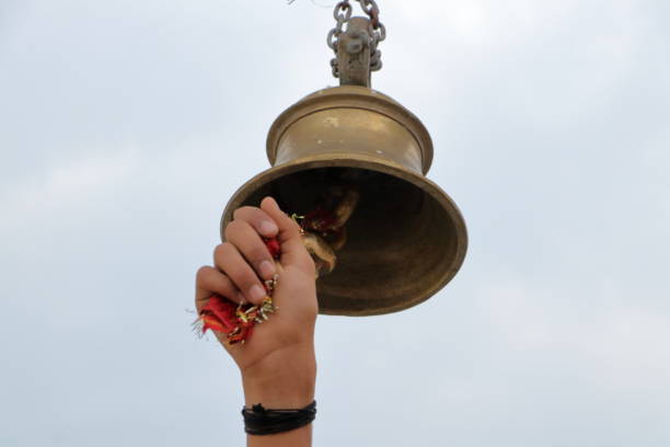 istock An Indian ring brass temple bell that hang. 1363451969