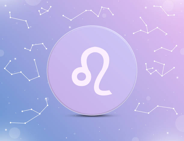 istock Leo astrological sign icon with constellations around 3d 1363452028