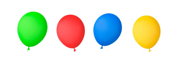 istock Colorful balloons insulated on a white background 1363453276
