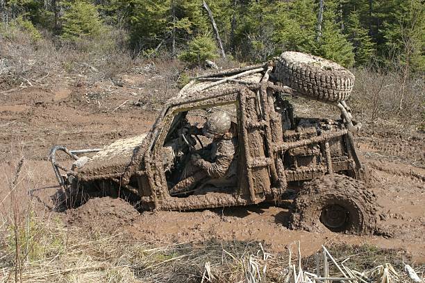 Off-Road Buggy Stuck in the Mud stock photo