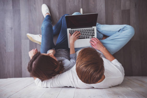 istock Beautiful couple at home 1363455167