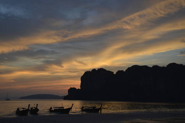 istock Sunset on the beach in Railay, Thailand 1363456433