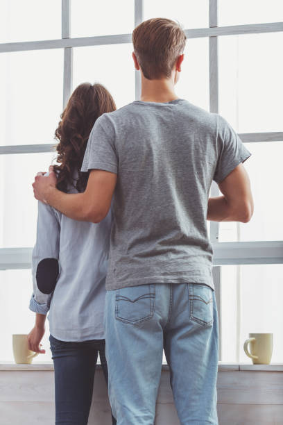 istock Beautiful couple at home 1363456818
