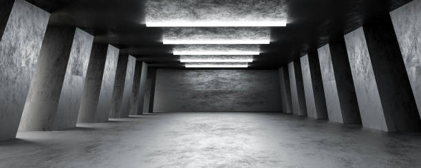istock dark abstract basement building interior with columns and dark concrete surface 3d render illustration 1363457576
