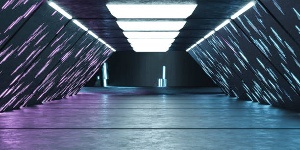 istock Abstract neon cyber punk concept futuristic background 3d render illustration 1363460666