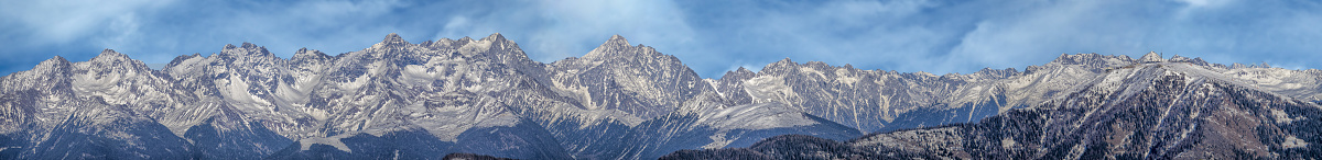 Sass de putia Dolomites mountains view from passo delle erbe panorama