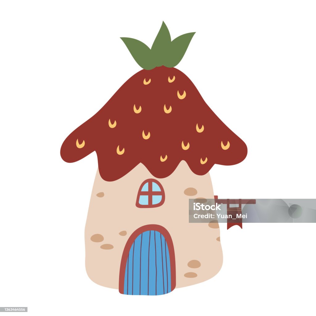 Ngôi Nhà Gnome Trong Rừng Với Một Mái Nhà Hình Quả Dâu Tây Minh ...