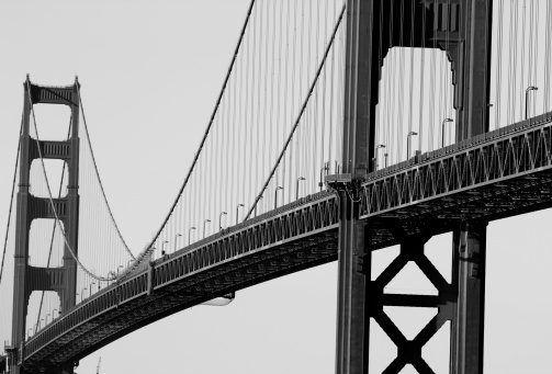 An abstract view of this iconic landmark, taken in black and white
