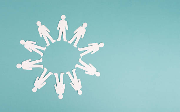 istock People standing in a circle, teamwork, multiculture communication, friendship, human equality 1363469633
