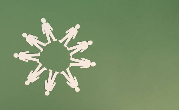 istock People standing in a circle, teamwork, multiculture communication, friendship, human equality 1363469935
