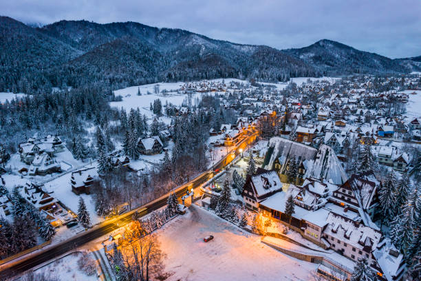 istock Winter in Zakopane, Drone View with Giewont Mount 1363474248