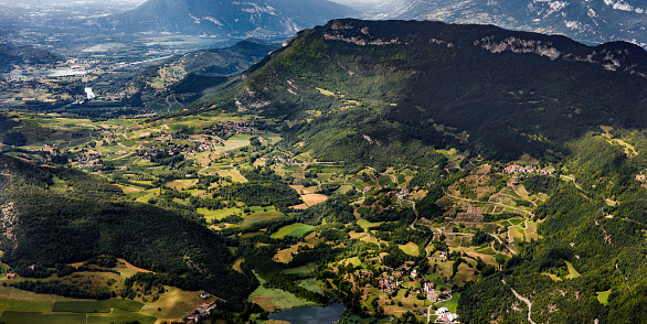 Panoramic of the city from the viewpoint of the fortress of the Ottoman castle of Gjirokaster or Gjirokastra. Albanian