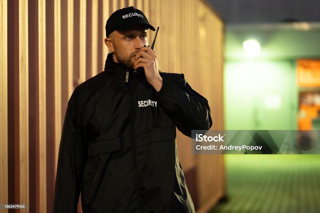 Police Container Terminal Security Guard At Cargo Container Storage Terminal Stock Photo ...