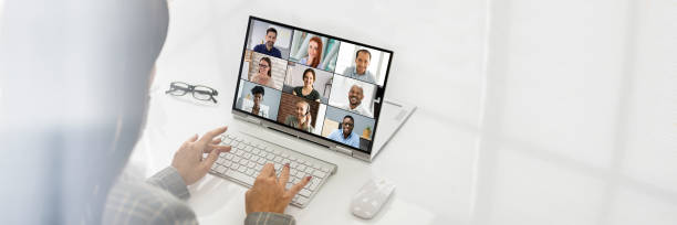 istock Virtual Hybrid Meeting In Office 1363481626