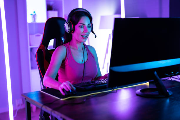 istock Online Cyber Technology Gaming Girl Playing Internet 1363482648