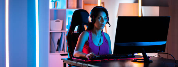 istock Online Cyber Technology Gaming Girl Playing Internet 1363482666