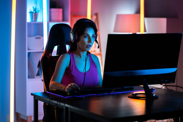 istock Online Cyber Technology Gaming Girl Playing Internet 1363482674