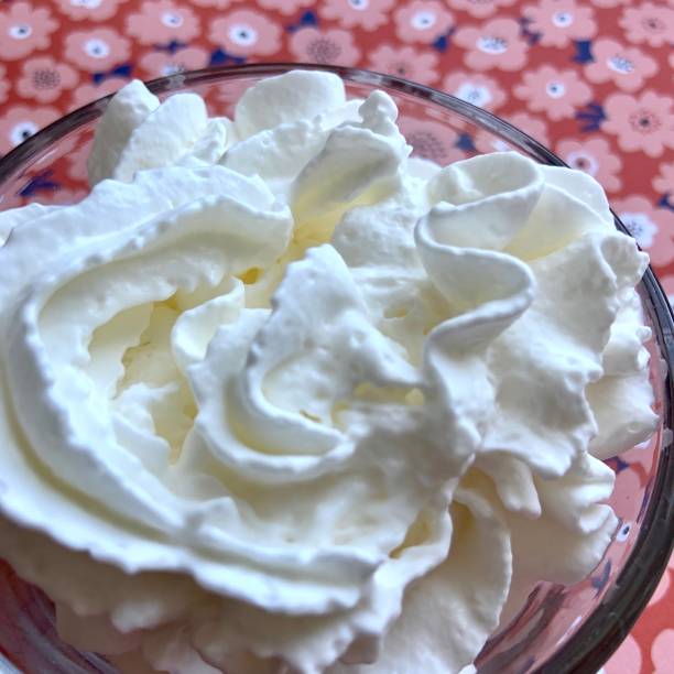 istock Whipped Cream in Glass Bowl 1363484071