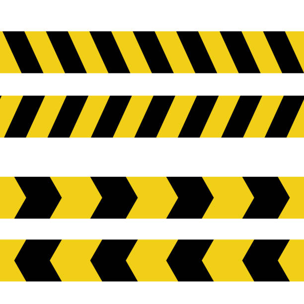 yellow black two way tape ribbon vector illustrations. Warning strips used for crime scene and construction zones yellow black two way tape ribbon vector illustrations. Warning strips used for crime scene and construction zones jeff goulden border security stock illustrations