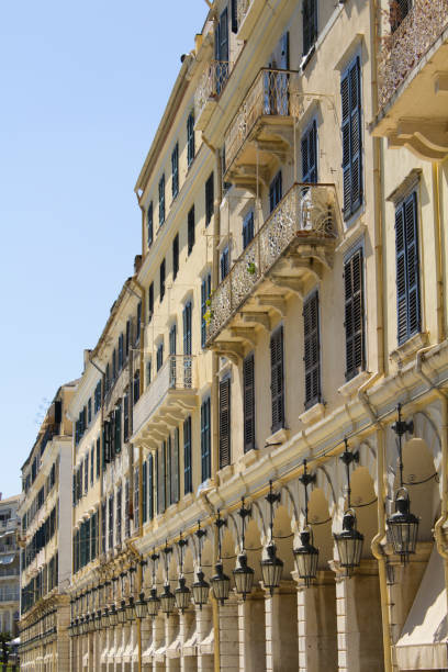 istock Street view and retro lanterns. Kerkyra. Corfu. Greece. 1363486450
