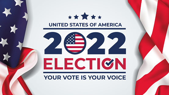 2022 election day in united states. illustration vector graphic ofunited states flag