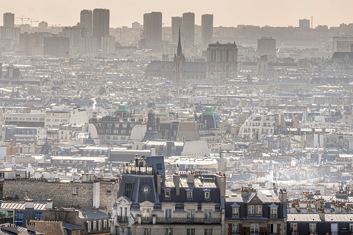 Aerial view of Paris capital of France