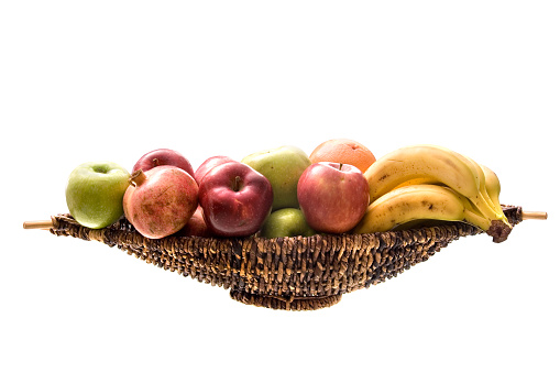 fruits over white background
