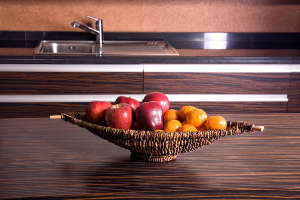 istock Mixed fruit bowl on domestic kitchen counter 1363487644