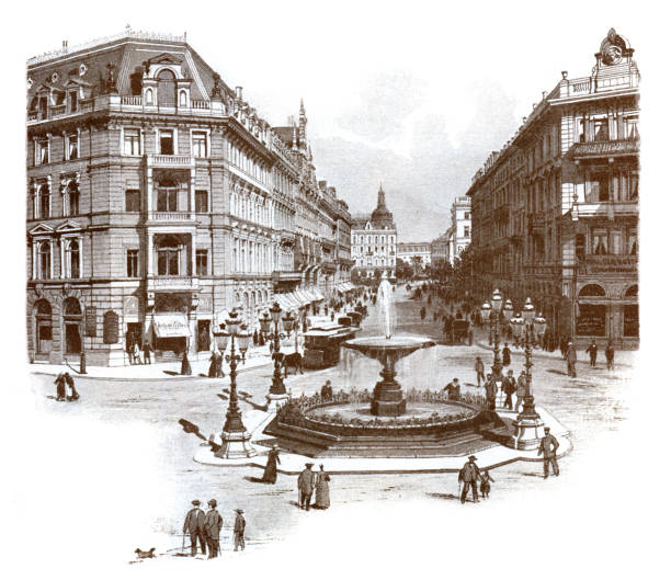 istock Frankfurt am Main street Kaiserstrasse 1898 1363489454