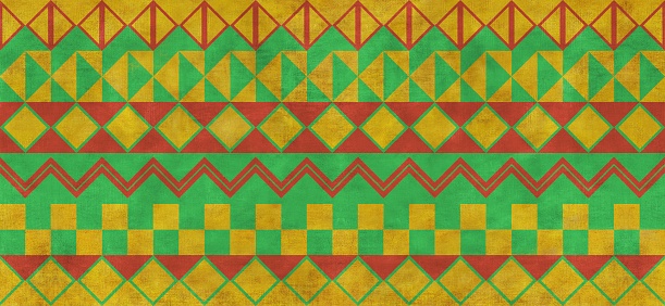 Traditional African pattern in geometric style in horizontal format