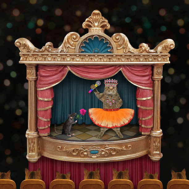 istock Cat singer on stage of theater 1363493139