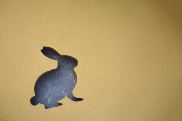 istock Diatomaceous earth wall with a stamped rabbit silhouette 1363505280