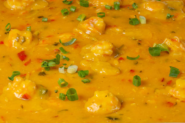 Cassava and shrimp cream. Typical Brazilian dish called Bobo de camarão