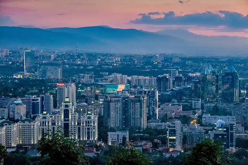 Cityscape of downtown Almaty, Kazakhstan