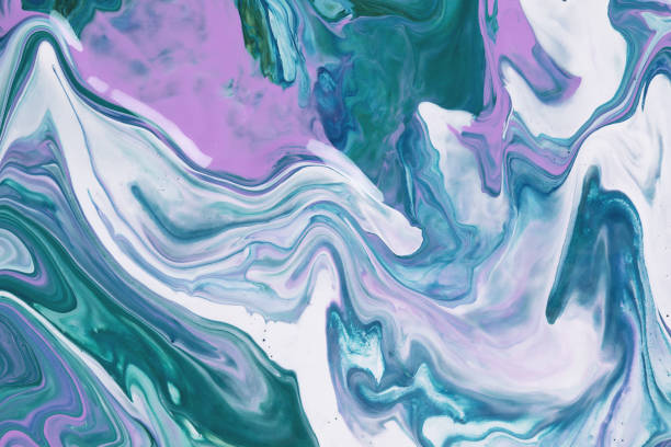 Abstract acrylic pouring art in bright colors
