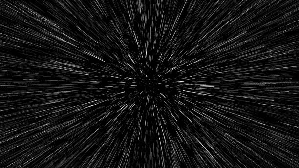istock Comic Hyper Jump Speed lines Star field in Black Background 1363541144