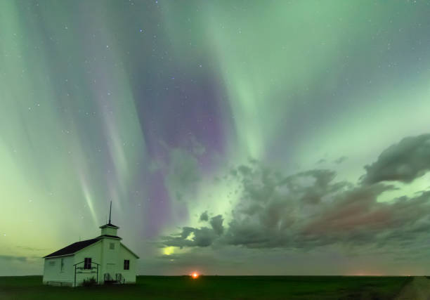 istock Northern Lights over the historical North Saskatchewan Landing School 1363546292