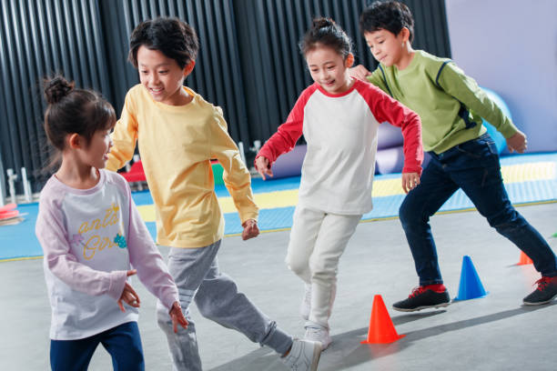 On children's physical ability training - fotografia de stock