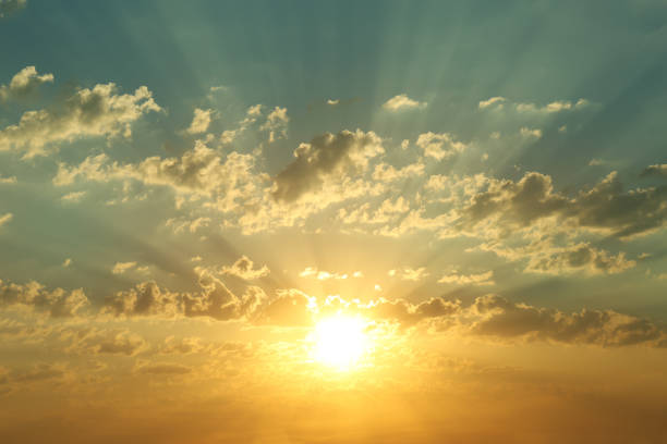 istock Beautiful view of blue sky with clouds at sunset 1363561118