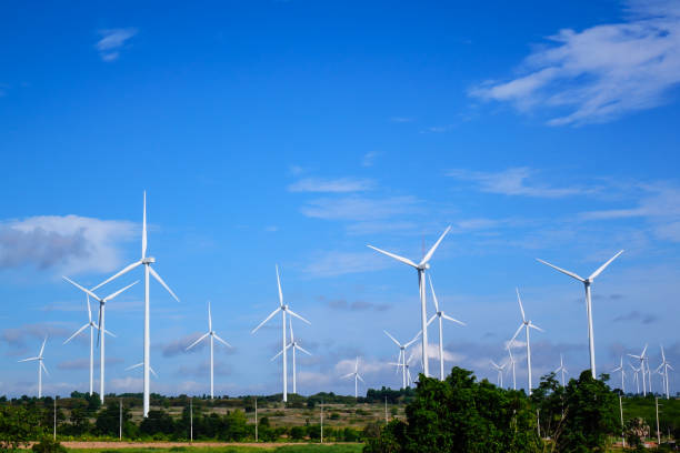 istock wind turbine clean energy production. 1363562948