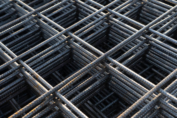 istock The rebar is bonded with steel wire for use as a construction infrastructure. Which part of the rebar has rusted due to chemical reactions. 1363565440