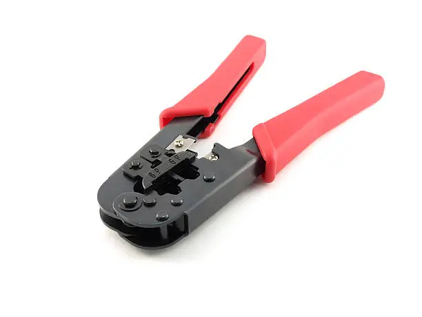 Tool for crimping network cable over white