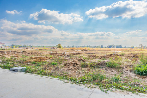 istock Empty land for housing estate development construction new house project 1363566553