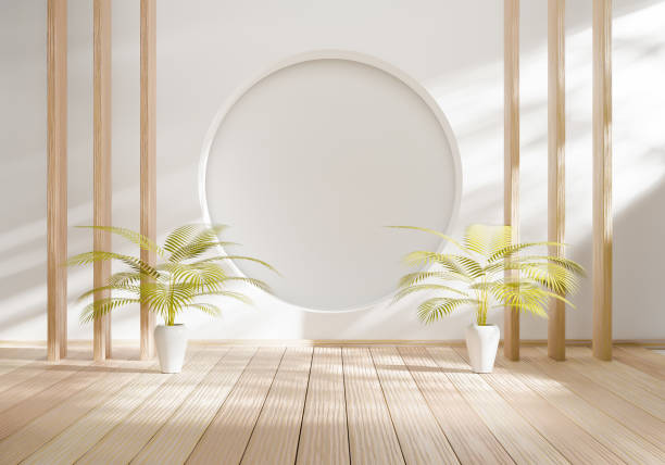 istock japanese style minimal white background.podium background for product presentation.3d illustration 1363572770