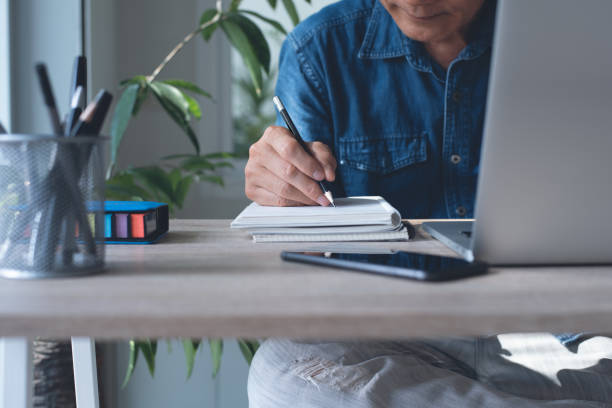 istock Business man online working from home office 1363574491