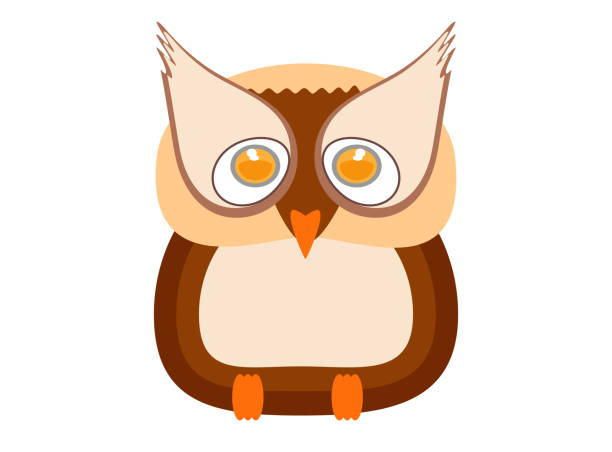 Funny Owl Cartoon Vector Illustration Stock Illustration - Download Image  Now - Animal, Animal Head, Animal Wildlife - iStock
