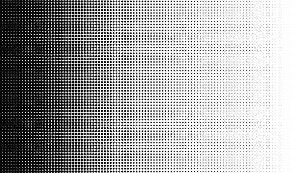 Gradient of halftone black dots on a white background. Pop art texture. Comic background. Vector illustration. Gradient of halftone black dots on a white background. Pop art texture. Comic background. halftone textures stock illustrations