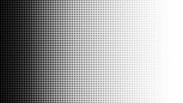 Vector illustration of Gradient of halftone black dots on a white background. Pop art texture. Comic background. Vector illustration.